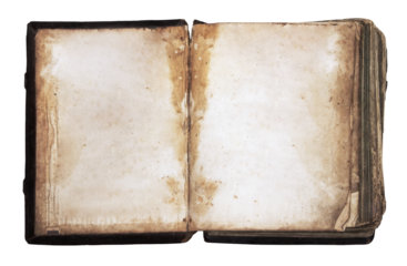 vintage book on white background, transparent png.
