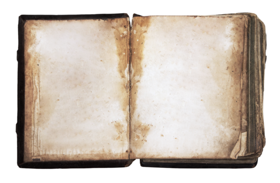 vintage book on white background, transparent png.