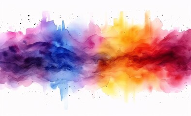 Colorful Cloudscape: A Vibrant Watercolor Artwork for Monthly Themes Generative AI - obrazy, fototapety, plakaty