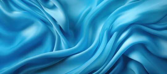 Fototapeta premium blue silk background, abstract wavy blue background banner