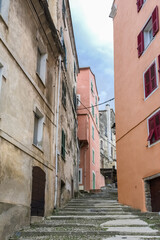 Fototapeta na wymiar Corse, ancient houses in Corte