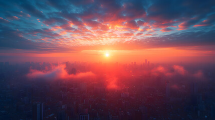 Naklejka premium smoke from the chimney, factory. Air and environmental pollution, carbon credit, sky tone, city background