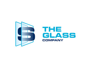 Creative Letter S glass for company logo, letter through crystal glass works symbol