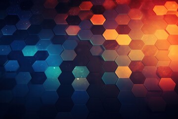 abstract digital hexagon glowing background, technology background
