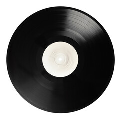 Old vinyl record isolated, transparent png.