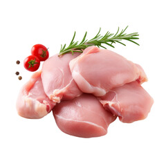 Raw chicken meat isolated on white background. With clipping path. 
