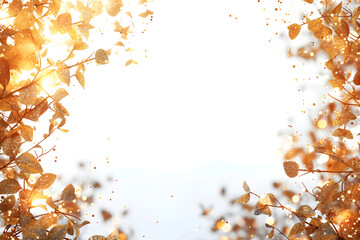 bright golden sparkle frame with ivy 