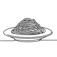 Fototapeta na wymiar Spaghetti in a line drawing style