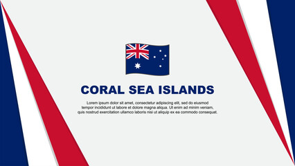 Coral Sea Islands Flag Abstract Background Design Template. Coral Sea Islands Independence Day Banner Cartoon Vector Illustration. Coral Sea Islands Flag