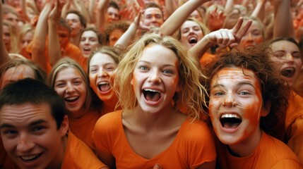 Fototapeta premium The Vibrant Harvest: A Kaleidoscope of Orange Faces. Generative AI.
