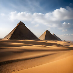 Fototapeta na wymiar large ancient pyramids, ai-generatet