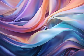 Abstract wavy light fold with relaxing iridium colors background - obrazy, fototapety, plakaty