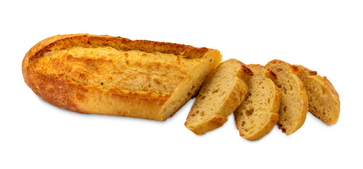 Sliced loaf of durum wheat semolina bread  isolated