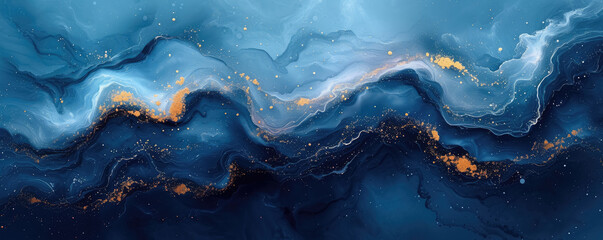 Ethereal blue waves in watercolor style create a serene and artistic texture background, evoking...
