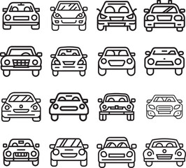 Car front line icon. Simple outline style sign symbol. Auto, view, sport, race, transport concept. Vector illustration