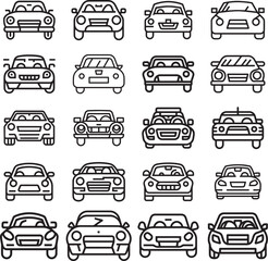 Car front line icon. Simple outline style sign symbol. Auto, view, sport, race, transport concept. Vector illustration