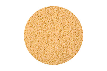 Wheat porridge couscous grains on a dark concrete background