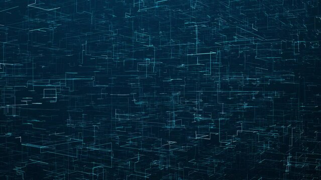 Abstract Circuit Lines with Blockchain Technology Concept: Futuristic Data Transfer Background