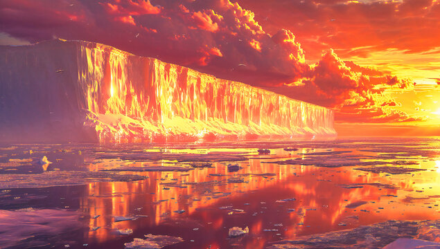 Volcanic Fury, Erupting Lava Illuminating the Night, A Spectacular Display of Natures Power, Beauty, and Danger