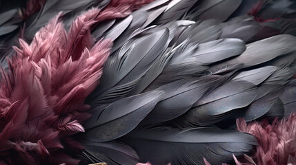 Photo photography close-up background design with feathers. Feather background.