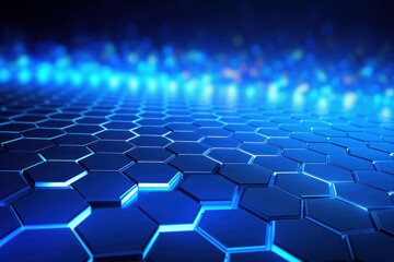Naklejka premium abstract technology blue digital hexagon futuristic background