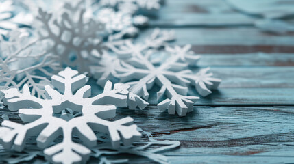 Paper Snowflakes on Table