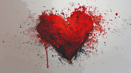 Blood Splattered Red Heart