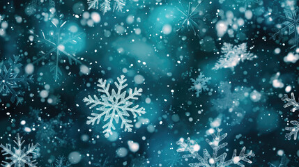 Snowflakes on Blue Background