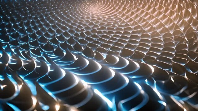 A golden spiral of light creates a scene reminiscent of the infinite cosmos.
