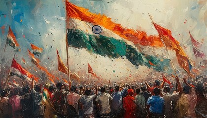 Indian Flag Waving in the Wind: A Colorful Celebration of Independence Day Generative AI