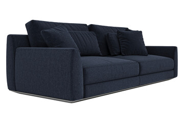 Modern and luxury sofa with pillows isolated on white background. Furniture Collection. 