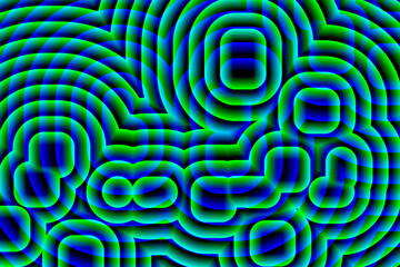 Ciekawe owalne kształty, fale nakładające się na siebie w neonowych barwach z efektem gradientu. Abstrakcyjne tło, tekstura