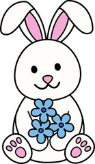 Bunny in cartoon style vector