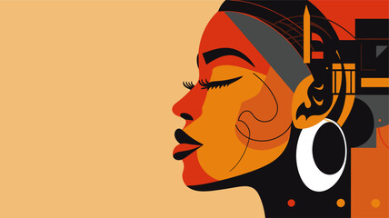 Abstract vector illustration commemorating Black History Month  utilizing a vibrant color scheme  cultural motifs  and symbolic elements to create a visually engaging and meaningful representation