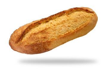 Loaf of durum wheat semolina bread or ciabatta bread  isolated