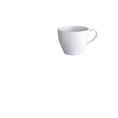 simple and elegant white porcelain coffee mug isolated on a transparent background
