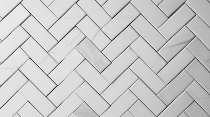 White Tiled Wall with Herringbone Pattern
