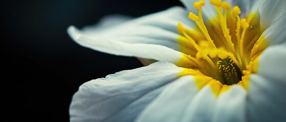 Obraz premium fineart of a part of a primrose with dark background