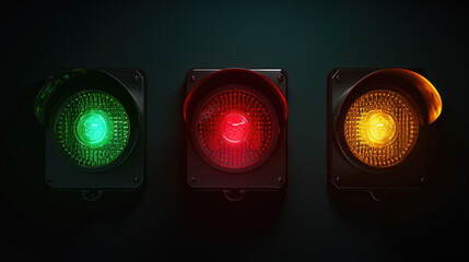 Lit up Traffic Lights