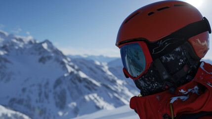 Fototapeta na wymiar Snow Sports Helmet and Goggles