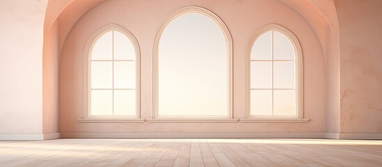 illustration of a window in an empty interior.