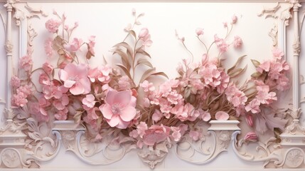 Blooming Petals: A Vision of Serene Elegance. Generative AI.