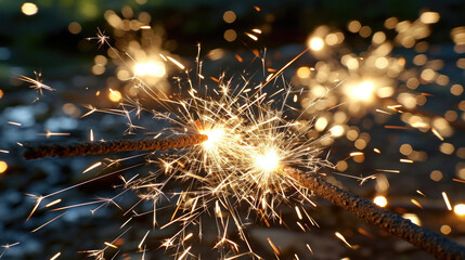 Close-up Sparkler on Stick