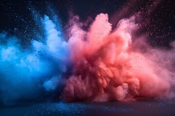 Pink and Blue Explosion: A Colorful Celebration of the Monthly Event Generative AI