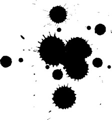 black ink painting splash splatter on white background