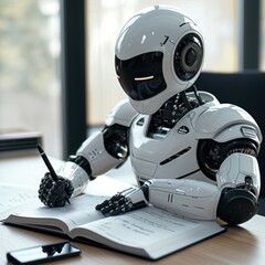 Advances in robot technology learn with children, interact with humans and sit in class, both for advertising, blogs, education, web, social media, business, etc. Generative Ai