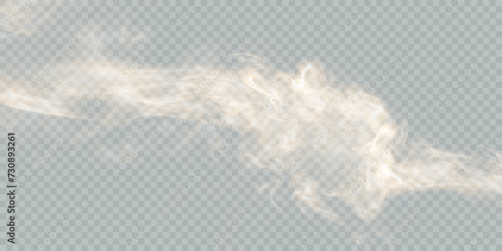 Poster Fog or smoke isolated on transparent background with special overlay effect. White vector smoke, cloudiness, fog or smog background. special overlay effect Vector