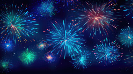 Fototapeta premium Colorful Fireworks in Night Sky
