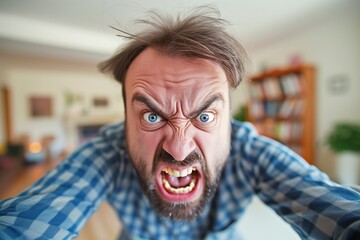 Intense Male Anger - Frustrated Businessman Clenching Fists and Yelling, Great for Concepts of Stress, Management Issues, and Emotional Outbursts