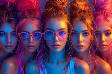 Pink Hair, Blue Sunglasses, and Purple Nails: The Ultimate Summer Vibe Generative AI